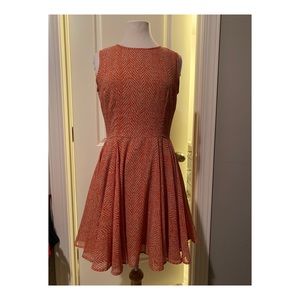 Maison Jules Fit & Flare Orange Dress, Size: M